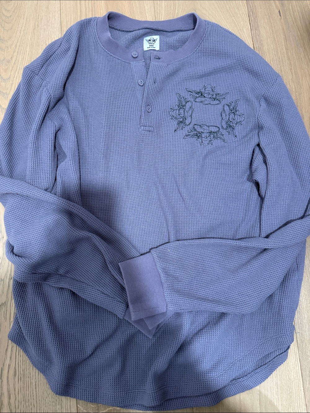 Boys Lie Lavender Waffle Henley Long-Sleeve Shirt